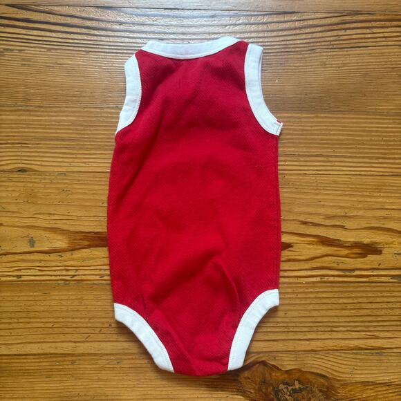 Jordan 23 red white sleeveless baby bodysuit SIZE 0-6M - Picture 5 of 5